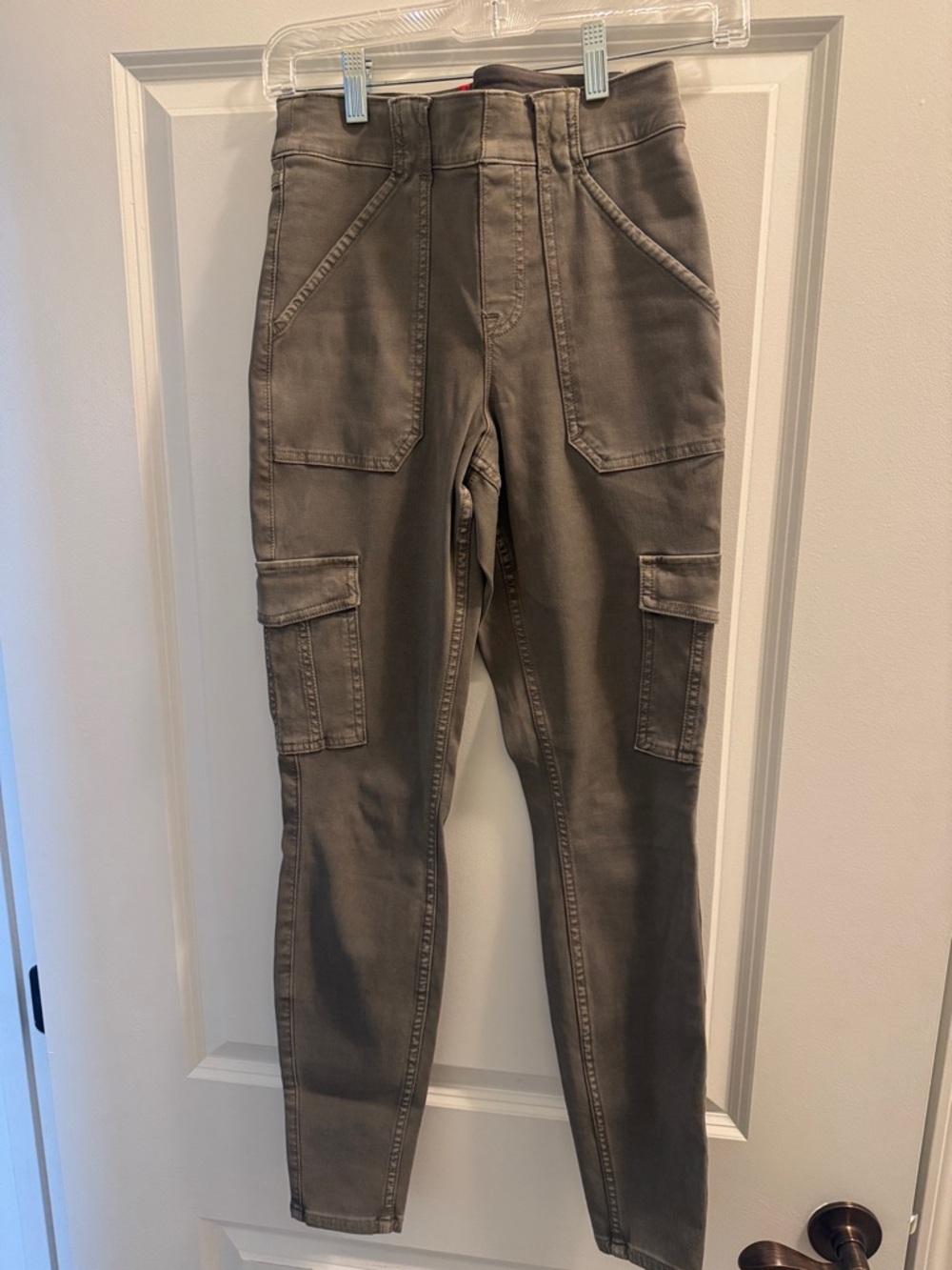 SPANX Olive Green Cargo Ponte Jumpsuit Pants